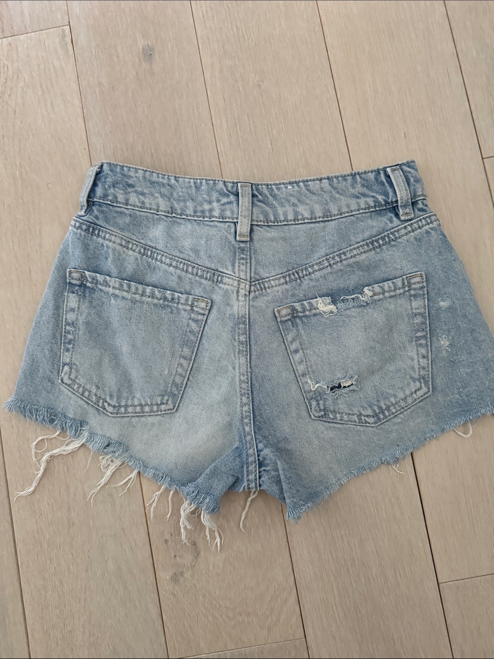 Garage Light Blue Distressed Jean Shorts - Picture 3 of 3